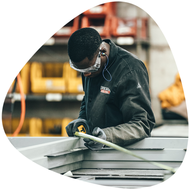 Manufacturing Job / man measuring